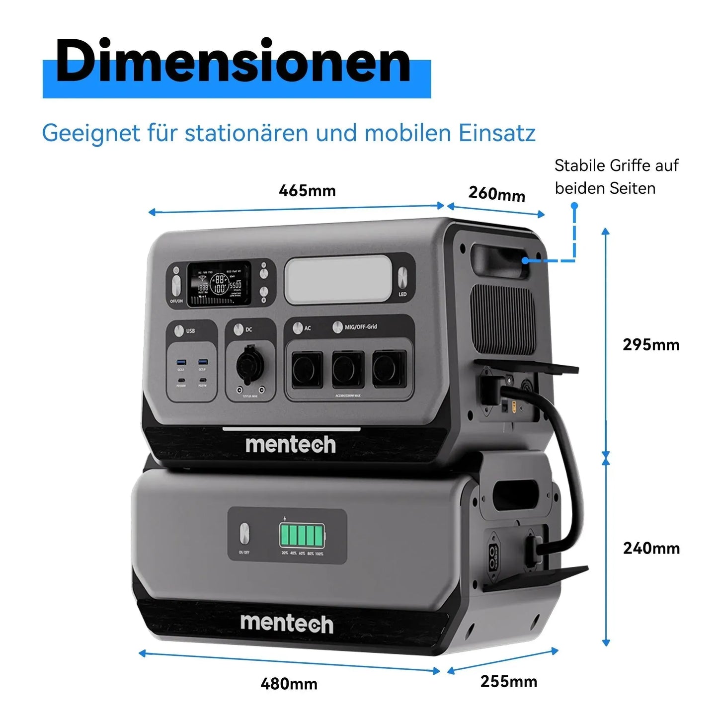 Mentech BP2400 All-in-one Balcony Power Station with Battery Packs