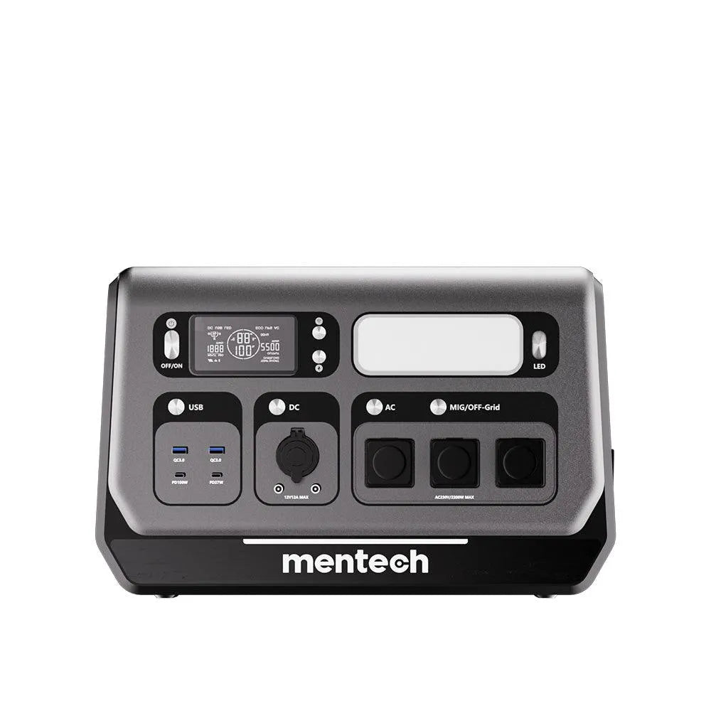 Mentech BP2400 All-on-one Balkonkraftwerk mit Speicher+Erweiterungsakku